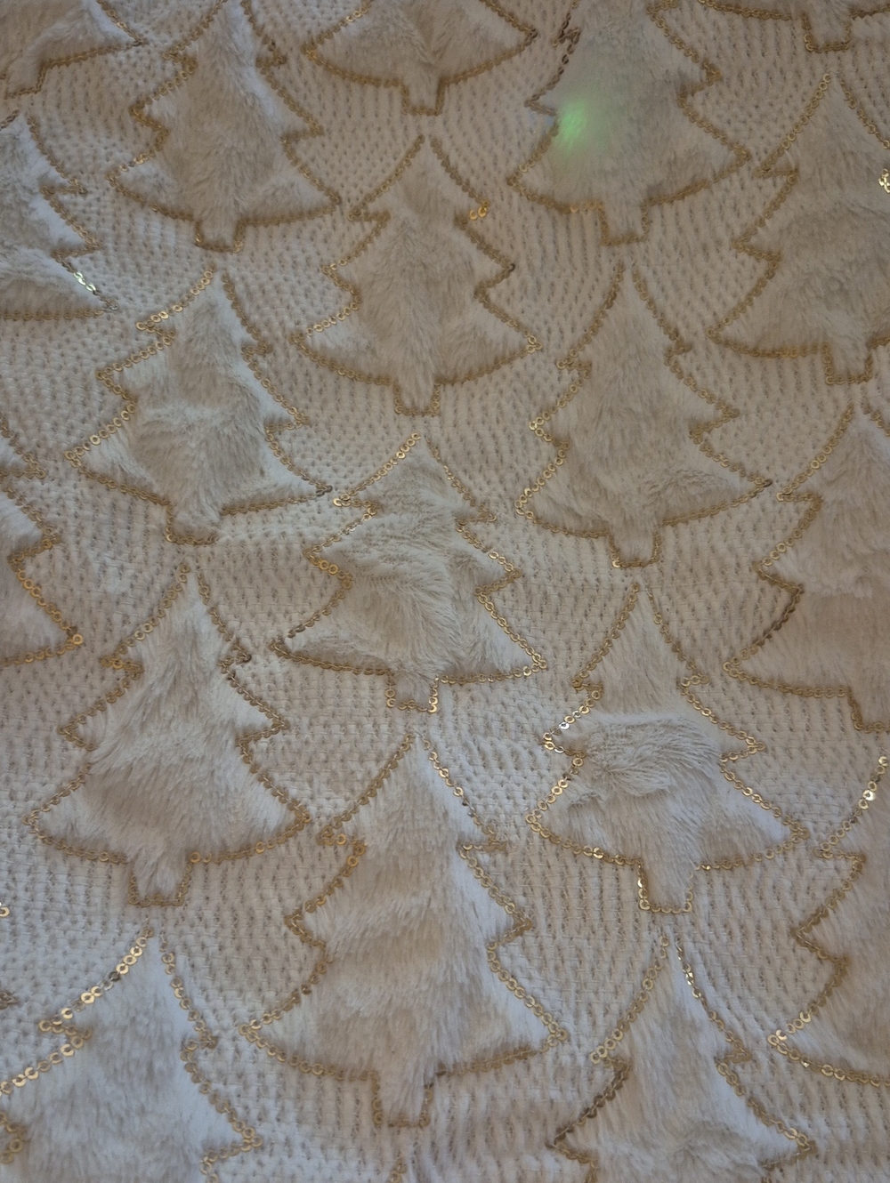 Cream Sequin Accent Holiday Pillowcase